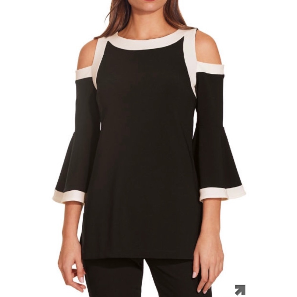 Boston Proper Cold shoulder flare sleeve top